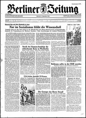 Berliner Zeitung Online-Archiv vom 03.09.1958