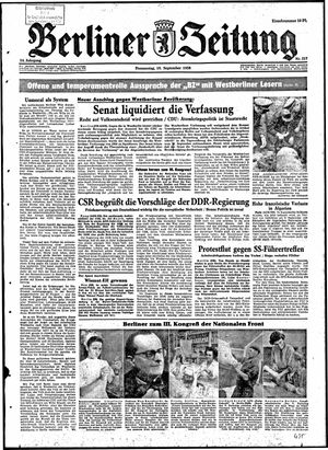 Berliner Zeitung Online-Archiv vom 18.09.1958
