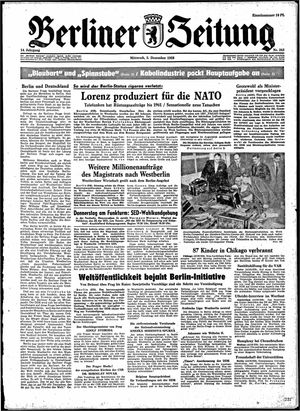 Berliner Zeitung Online-Archiv vom 03.12.1958