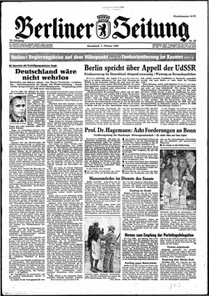 Berliner Zeitung Online-Archiv vom 07.02.1959
