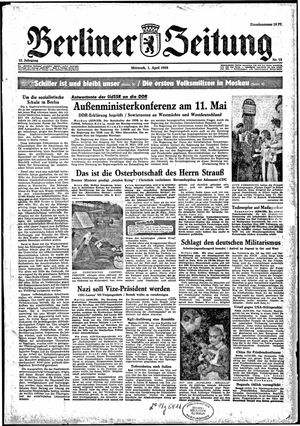 Berliner Zeitung Online-Archiv vom 01.04.1959