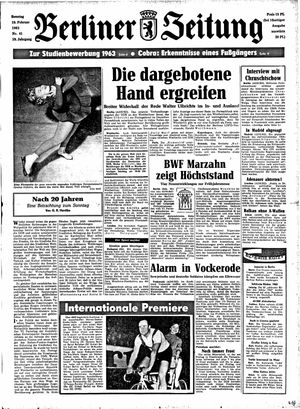 Berliner Zeitung Online-Archiv vom 10.02.1963