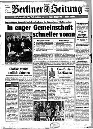 Berliner Zeitung Online-Archiv vom 01.10.1963