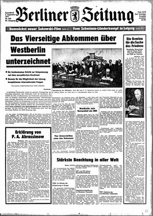 Berliner Zeitung Online-Archiv vom 04.09.1971