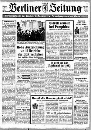 Berliner Zeitung Online-Archiv vom 04.10.1972