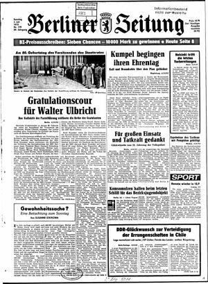Berliner Zeitung Online-Archiv vom 01.07.1973