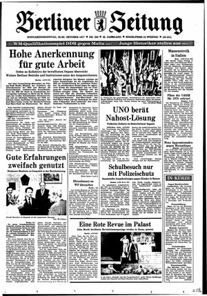 Berliner Zeitung Online-Archiv vom 29.10.1977
