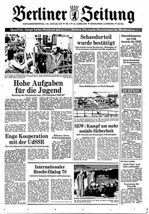 Berliner Zeitung Online-Archiv vom 07.01.1978