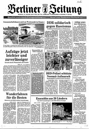 Berliner Zeitung Online-Archiv vom 14.08.1978