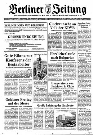 Berliner Zeitung Online-Archiv vom 09.09.1978