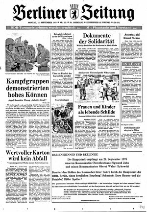 Berliner Zeitung Online-Archiv vom 18.09.1978