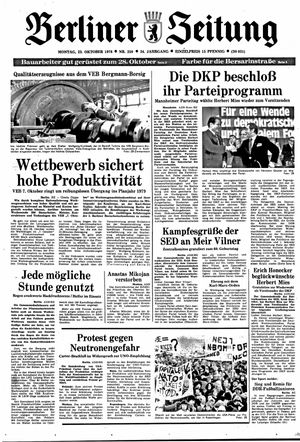 Berliner Zeitung Online-Archiv vom 23.10.1978