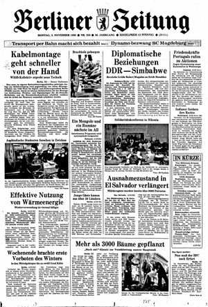 Berliner Zeitung Online-Archiv vom 03.11.1980