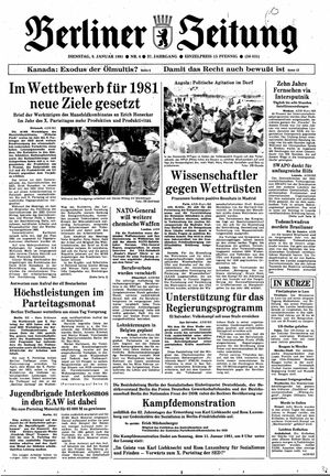 Berliner Zeitung Online-Archiv vom 06.01.1981