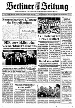 Berliner Zeitung Online-Archiv vom 07.04.1981