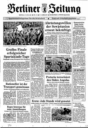Berliner Zeitung Online-Archiv vom 27.07.1981