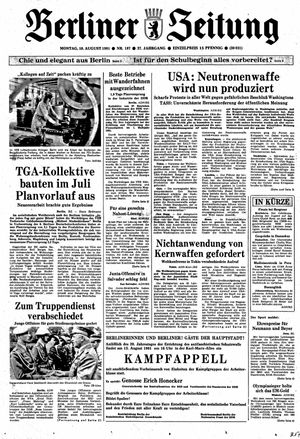 Berliner Zeitung Online-Archiv vom 10.08.1981