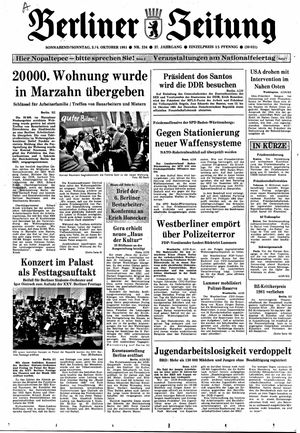 Berliner Zeitung Online-Archiv vom 03.10.1981