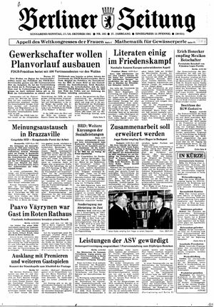 Berliner Zeitung Online-Archiv vom 17.10.1981
