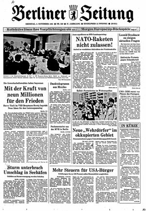 Berliner Zeitung Online-Archiv vom 03.11.1981