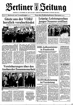 Berliner Zeitung Online-Archiv vom 10.11.1981