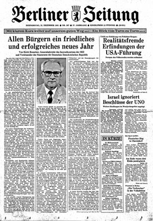 Berliner Zeitung Online-Archiv vom 31.12.1981
