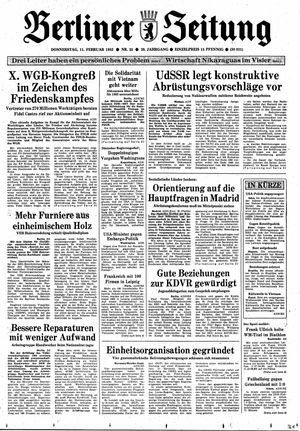 Berliner Zeitung Online-Archiv vom 11.02.1982