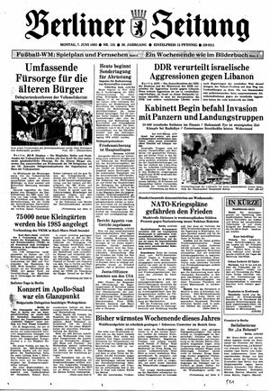 Berliner Zeitung Online-Archiv vom 07.06.1982