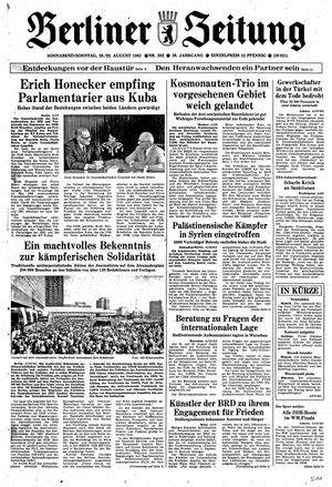 Berliner Zeitung Online-Archiv vom 28.08.1982