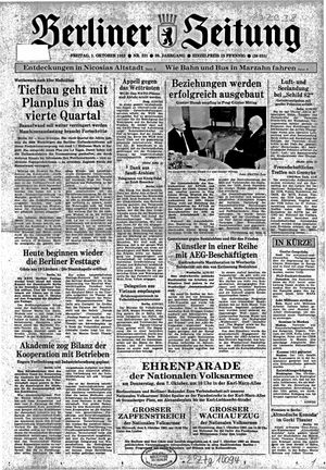 Berliner Zeitung Online-Archiv vom 01.10.1982