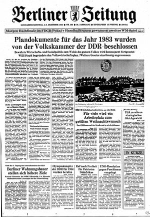 Berliner Zeitung Online-Archiv vom 04.12.1982