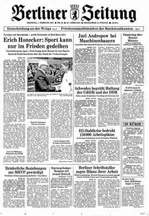 Berliner Zeitung Online-Archiv vom 01.02.1983
