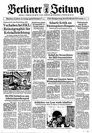 Berliner Zeitung Online-Archiv vom 07.02.1983