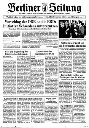 Berliner Zeitung Online-Archiv vom 09.02.1983