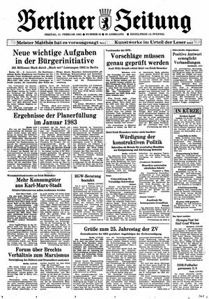 Berliner Zeitung Online-Archiv vom 11.02.1983
