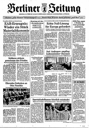 Berliner Zeitung Online-Archiv vom 22.02.1983