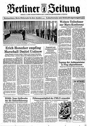 Berliner Zeitung Online-Archiv vom 08.04.1983