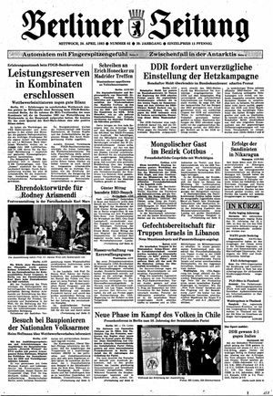 Berliner Zeitung Online-Archiv vom 20.04.1983