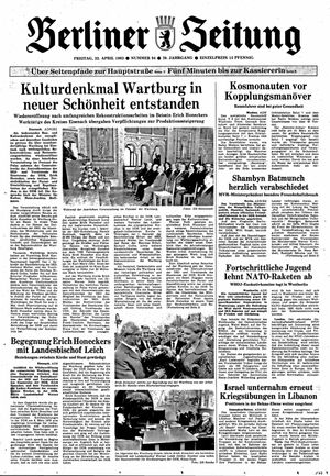 Berliner Zeitung Online-Archiv vom 22.04.1983