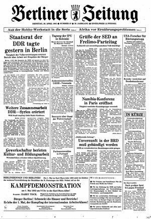 Berliner Zeitung Online-Archiv vom 26.04.1983