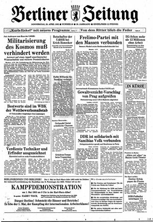 Berliner Zeitung Online-Archiv vom 28.04.1983