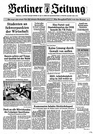 Berliner Zeitung Online-Archiv vom 05.08.1983