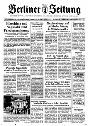 Berliner Zeitung Online-Archiv vom 06.08.1983