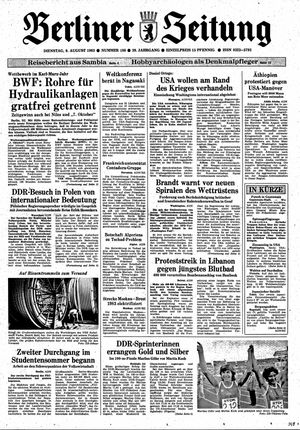 Berliner Zeitung Online-Archiv vom 09.08.1983