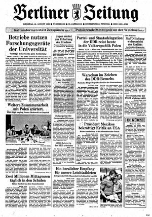 Berliner Zeitung Online-Archiv vom 16.08.1983