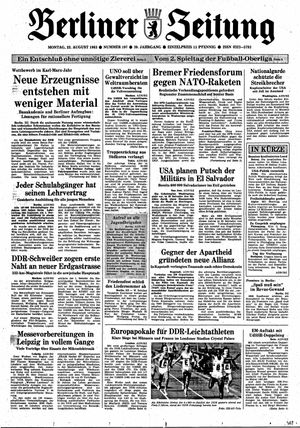 Berliner Zeitung Online-Archiv vom 22.08.1983