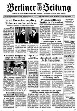 Berliner Zeitung Online-Archiv vom 30.08.1983