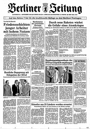 Berliner Zeitung Online-Archiv vom 01.09.1983