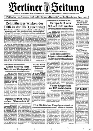 Berliner Zeitung Online-Archiv vom 13.09.1983
