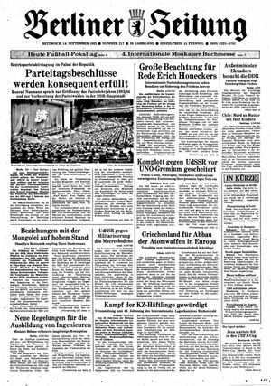 Berliner Zeitung Online-Archiv vom 14.09.1983